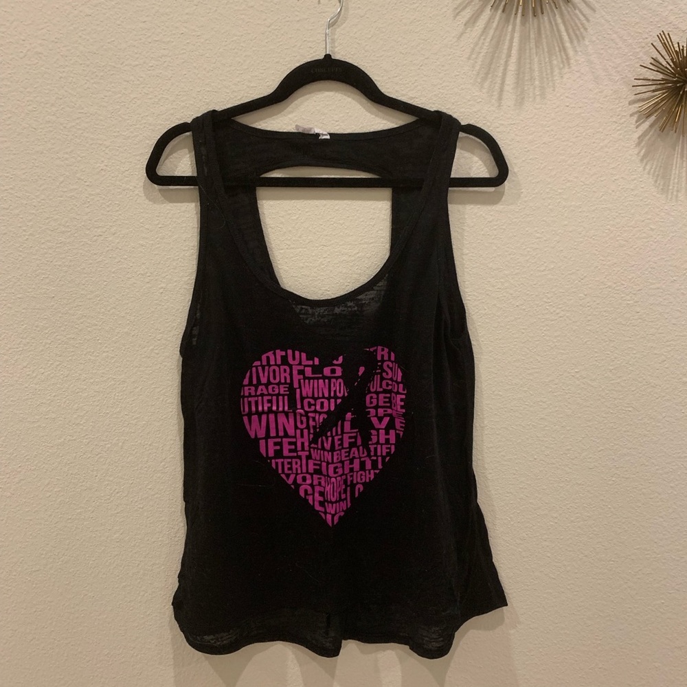 Ideology workout top breast cancer awareness